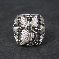 Mens Vintage Black Hills Silver Ring
