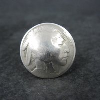 Vintage Sterling Indian Head Buffalo Nickel Ring Size 4.5