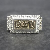 Vintage Sterling and Vermeil Dad Ring Size 11