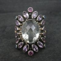 Large Nicky Butler Sterling Ring Amethyst Prasiolite Size 8 Limited Edition