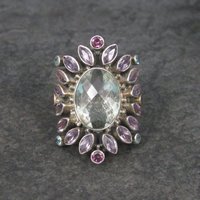 Large Nicky Butler Sterling Ring Amethyst Prasiolite Size 8 Limited Edition