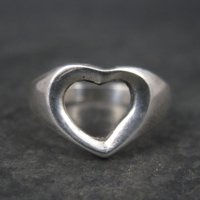 Vintage Sterling Heart Ring Size 8.25