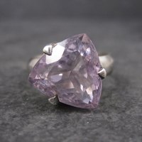 Huge Pink Amethyst Ring Sterling Size 10.5
