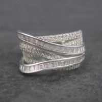 Vintage Sterling Cz Cocktail Ring Size 7 QVC