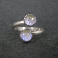 Estate Sterling Purple Dichroic Glass Ring Size 10