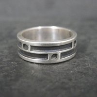 Vintage Sterling Tribal Band Ring Size 6