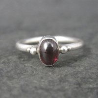 Vintage Sterling Garnet Ring Size 6.5