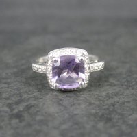 Vintage Sterling Amethyst Ring Size 7