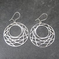 Vintage Sterling Web Moon Earrings