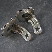 Estate Sterling Green Spinel Clip On Earrings