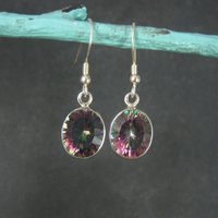 Estate Sterling Mystic Topaz Earrings