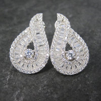 Fancy Vintage Sterling Cz Earrings