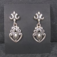 Vintage Sterling Silver Victorian Style Earrings | Antique-Inspired Dangle Earrings | Romantic Old World Jewelry
