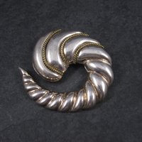 Vintage Mexican Sterling Swirl Brooch Pendant Laton