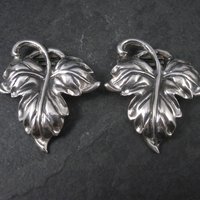 Vintage Sterling Leaf Fur Clips by Danecraft
