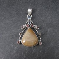Large Jasper Garnet Topaz Pendant