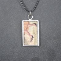 Vintage Halloween Postcard Pendant Necklace