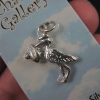 Silver Plated Stork Charm