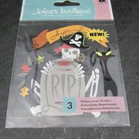 Jolees Dimensional Halloween Pirate Black Cat Stickers Discontinued