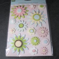 Making Memories Garden Party Dimensional Glitter Flower Stickers
