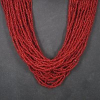 Southwestern Vintage 40 Strand Coral Bead Necklace 20.5 Inches