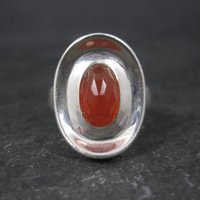 Robert Lee Morris Sterling Carnelian Puddle Ring Size 6 Retired