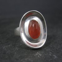 Robert Lee Morris Sterling Carnelian Puddle Ring Size 6 Retired