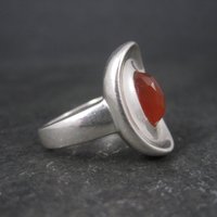 Robert Lee Morris Sterling Carnelian Puddle Ring Size 6 Retired
