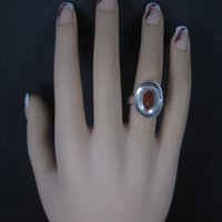 Robert Lee Morris Sterling Carnelian Puddle Ring Size 6 Retired