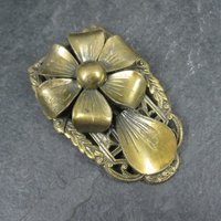 Vintage Brass Flower Dress Clip