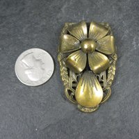 Vintage Brass Flower Dress Clip
