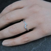 Dainty Wave Ring Vintage Italian Sterling Silver New Old Stock Size 6