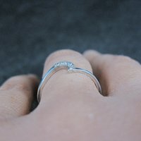 Dainty Wave Ring Vintage Italian Sterling Silver New Old Stock Size 6
