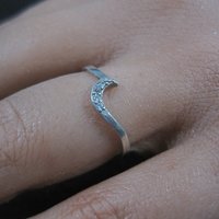 Dainty Wave Ring Vintage Italian Sterling Silver New Old Stock Size 6