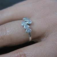 Dainty Sterling Silver Heart Ring Italian Silver Crossover New Old Stock