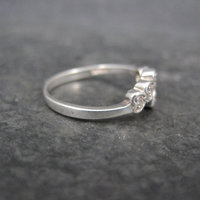 Dainty Sterling Silver Heart Ring Italian Silver Crossover New Old Stock