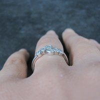 Dainty Sterling Silver Heart Ring Italian Silver Crossover New Old Stock