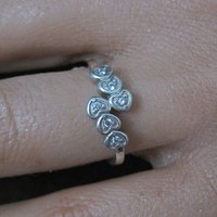 Dainty Sterling Silver Heart Ring Italian Silver Crossover New Old Stock