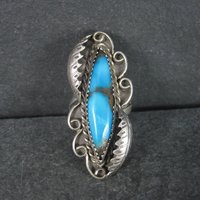 Large Vintage Navajo Turquoise Ring Size 8 Abel Toledo
