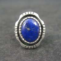 Vintage Southwestern Sterling Lapis Lazuli Pinky Ring Size 3.75