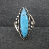 Southwestern Sterling Turquoise Ring NOS