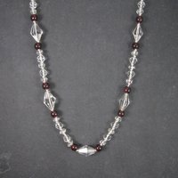 Vintage 14K Garnet Crystal Necklace 33 Inches