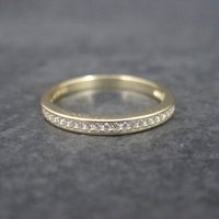 Gold Vermeil Sterling Cz Band Ring Size 6