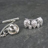 Estate Black Hills Silver Leaf Tie Tack