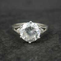 Vintage Sterling Diamonique Cz Ring Sizes 8 and 9