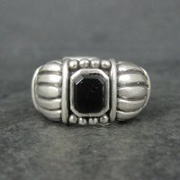 Vintage Gothic Sterling Onyx Ring New Old Stock Multiple Sizes Available