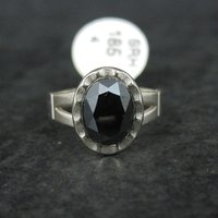 Southwestern Sterling Hematite Ring NOS