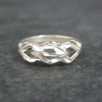 Vintage Sterling Diamond Cut Ring Size 6