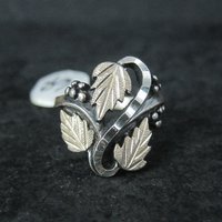 Black Hills Silver Leaf Ring Size 6
