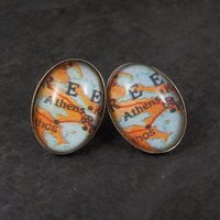 Vintage Sterling Athens Greece Leverback Earrings
